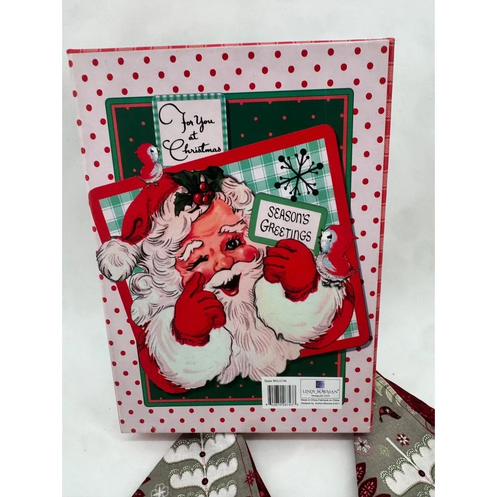 Lindy Bowman Christmas Tree Fabric Napkins Set of 8 Andrea Mistretta Holiday Box
